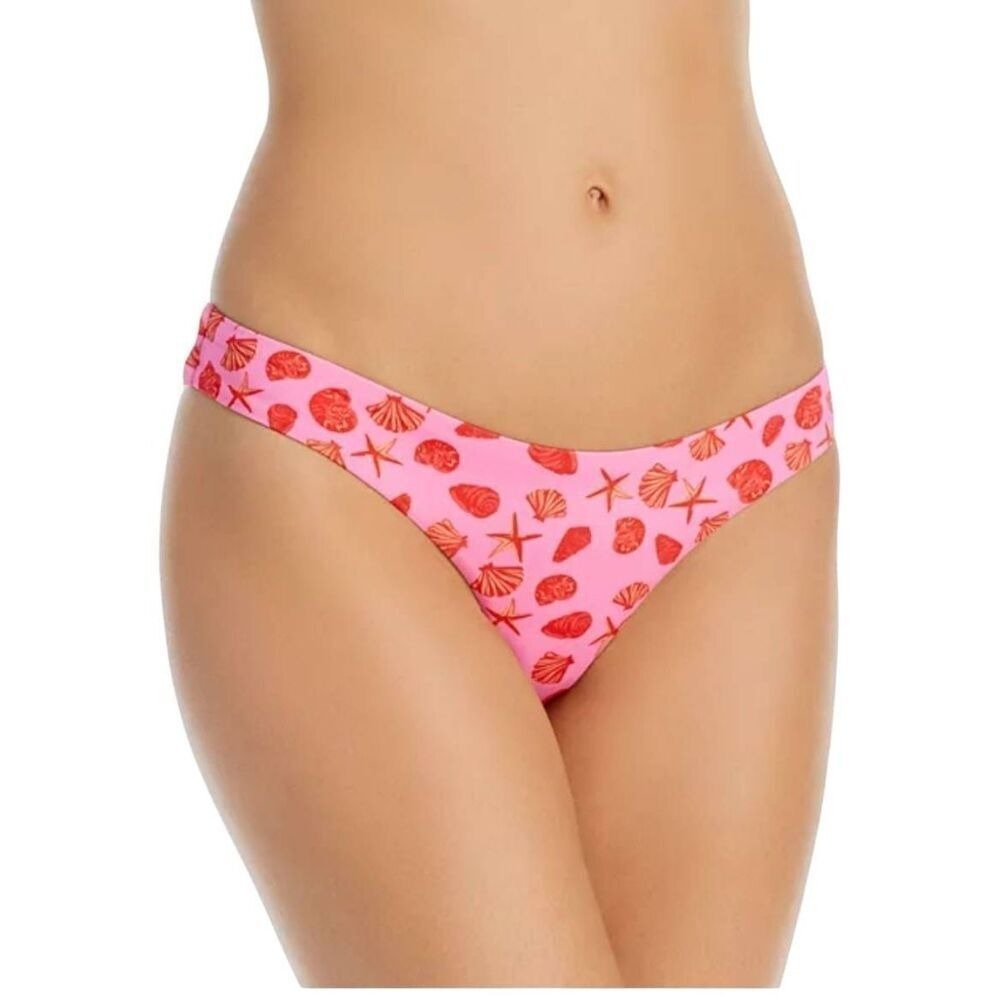 AQUA Swim Pink Seashell Starfish Print Bikini Bottom Bloomingdales‎ Exclusive L